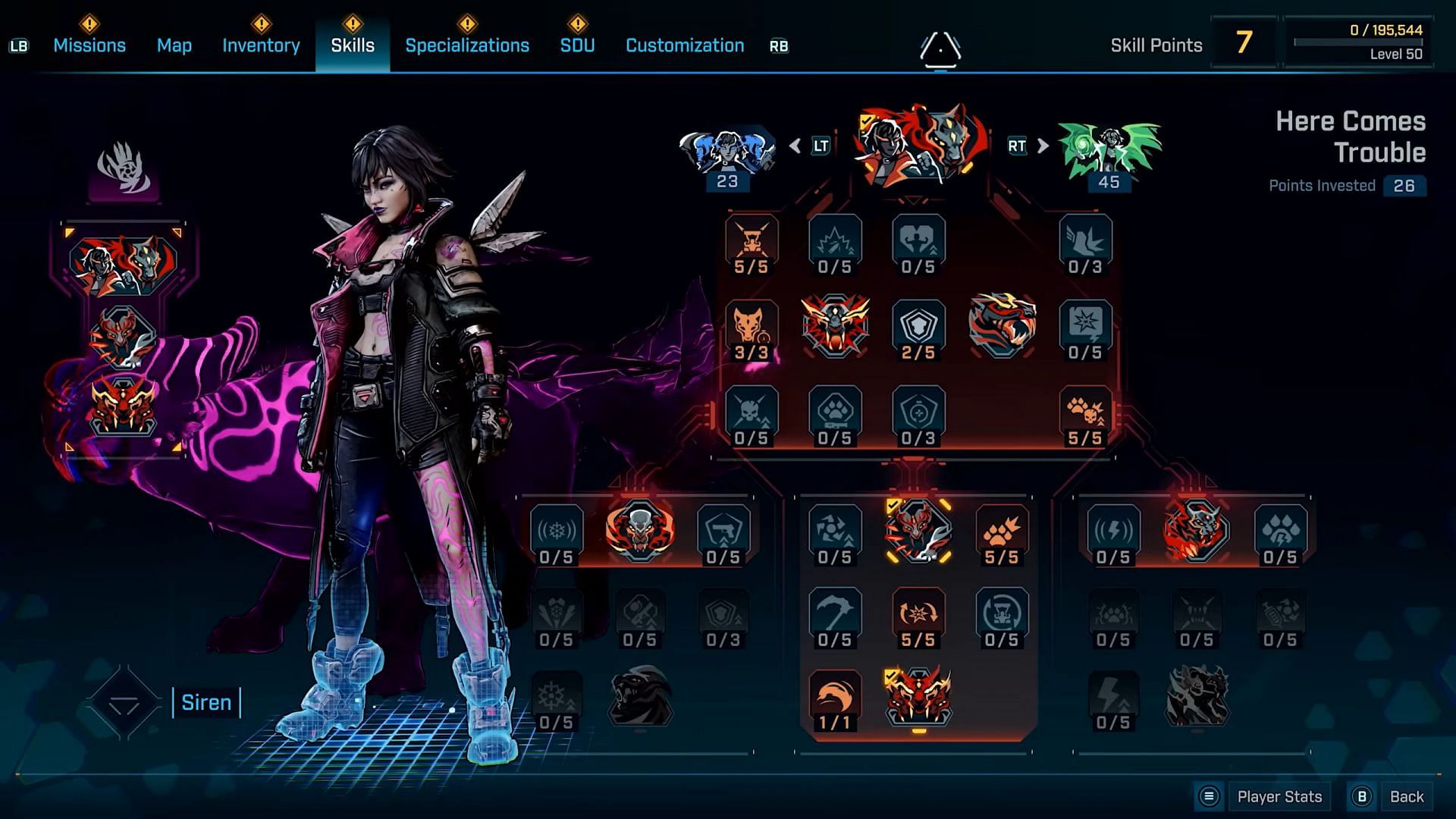 Each skill tree is home to a number of unique Passive Skills (Image via 2K)